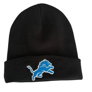 detroit lions hat beanie new black adult size new winter